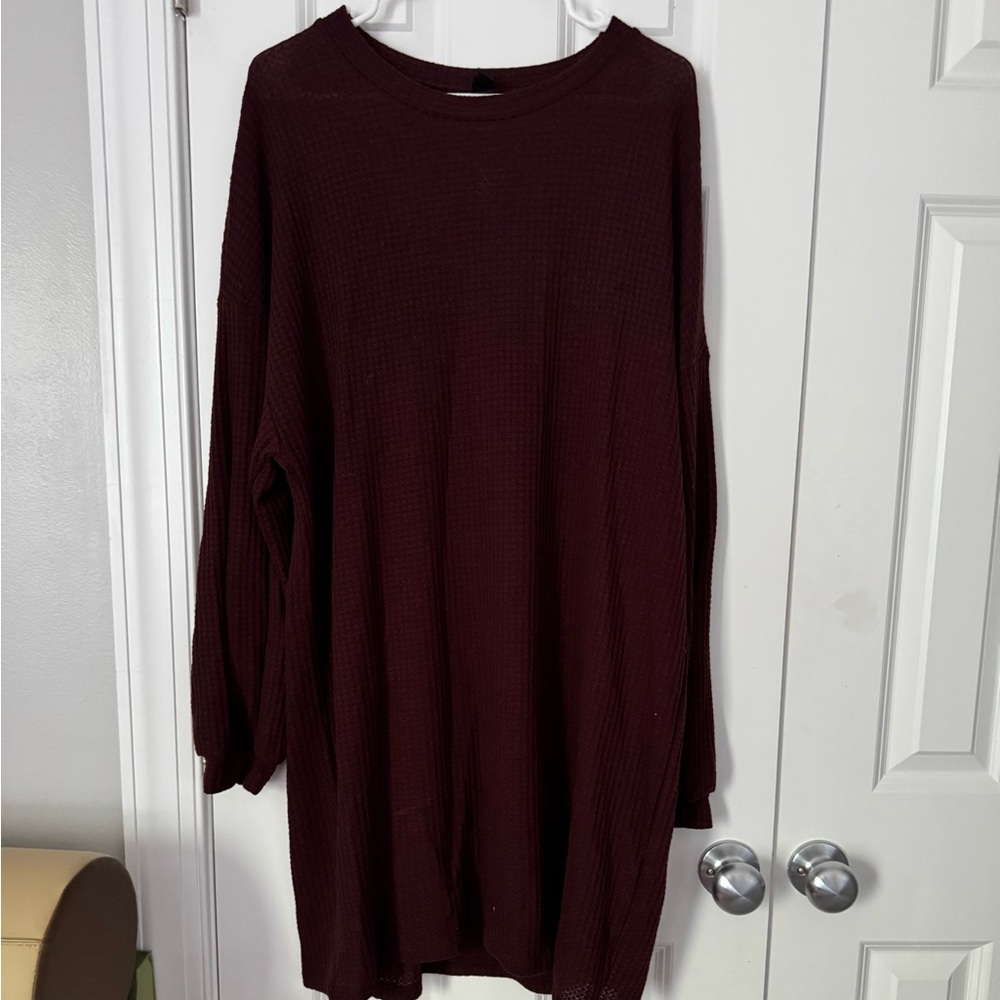 SHEIN Burgundy Oversized Sweater